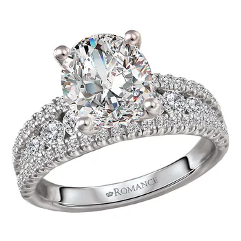 Split Row Diamond Semi-Mount Engagement Ring 160267-OV200