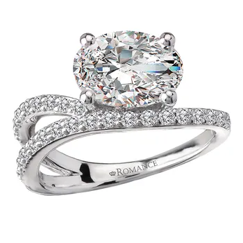Semi-Mount Diamond Wave Band Engagement Ring 160274-OV200