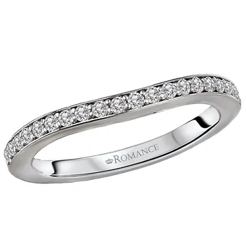 Curved Diamond Wedding Band 160124-W