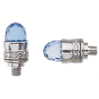 Alisa Bellatini Vari-tip Faceted Blue Topaz cabochons Sterling Bracelet Tips AO 12-100 FBT