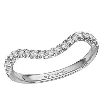 Diamond Curved Front Wedding Band 160368-W