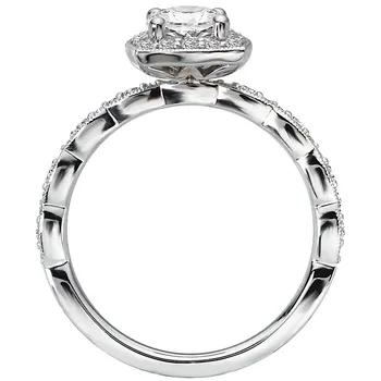 *** Lab Grown Diamond *** Halo Semi-Mount Diamond Ring 160038-OV100LG