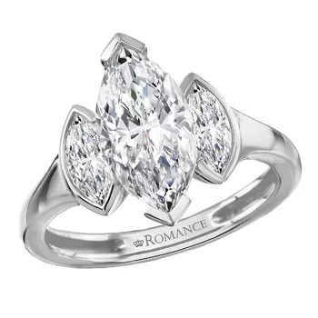 Three Marquise Stone Semi-Mount Diamond Ring 160368-MQ200