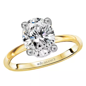 Diamond Hidden Halo Two-Tone Engagement Ring 160151-OV200TT