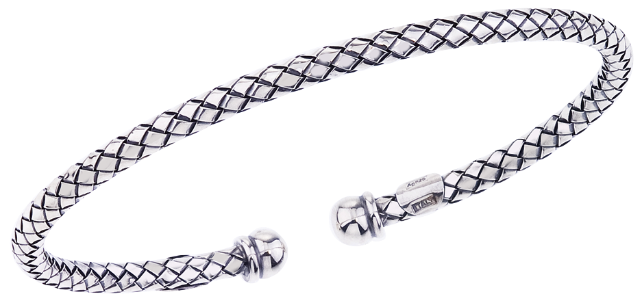 Basic Sterling Traversa Cuff Bracelet, Medium