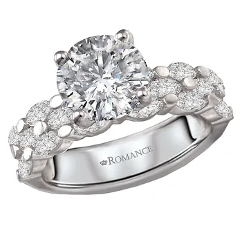 Three Row Semi-Mount Diamond Engagement Ring 160266-RD200