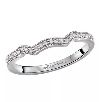 Classic Diamond Wedding Band with Milgrain Design 160354-W