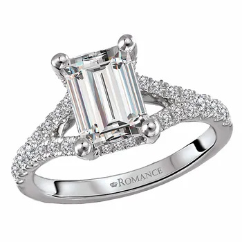 Split Shank Semi-Mount Diamond Engagement Ring 160270-EM200