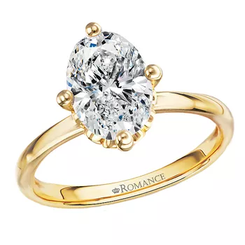 Bezel Set Diamond Gallery Semi-Mount Diamond Engagement Ring 160367-OV200Y