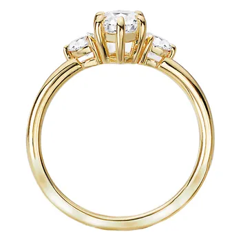 Three Stone Semi-Mount Diamond Engagement Ring 160152-MQ100Y