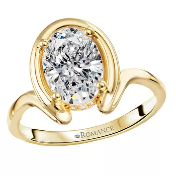 Horse Shoe Halo Semi-Mount Diamond Engagement Ring 160348-OV200Y