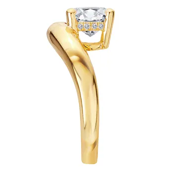 Solitaire Hidden Halo Diamond Engagement Ring 160276-OV200Y