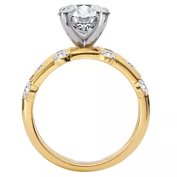 Diamond Engagement Ring with a 3-Row Band 160330-RD200Y