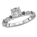 LaVie Diamond and Sapphire Semi Mount Ring 115475-RD075