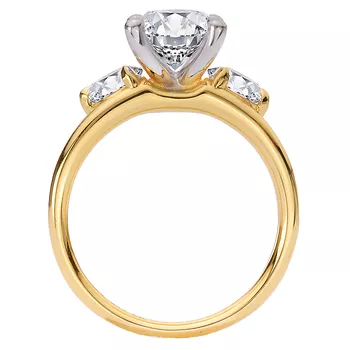Three Stone Split Shank Diamond Engagement Ring 160345-OV200Y
