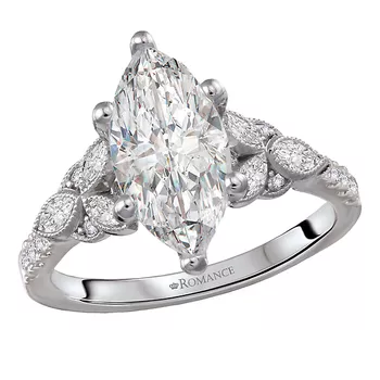 Diamond Semi-Mount Diamond Engagement Ring 160360-MQ200