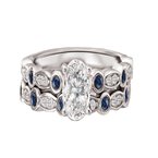 LaVie Diamond and Sapphire Semi Mount Ring 115475-OV075