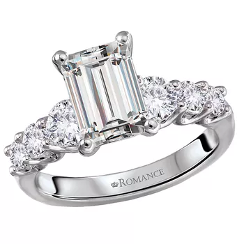 Semi-Mount Graduated Diamond Engagement Ring 160362-EM200