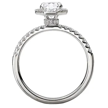 Diamond Semi-Mount Halo Engagement Ring 160169-OV100