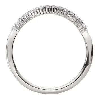 Curved Front Diamond Wedding Band 160302-200W
