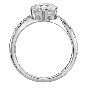 Diamond Split V-Curved Semi-Mount Diamond Ring 160311-PS200
