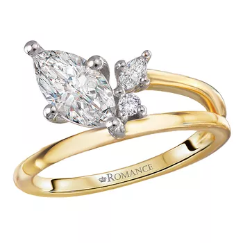 Half Split Shank Semi-Mount Diamond Engagement Ring 160294-MQ100Y