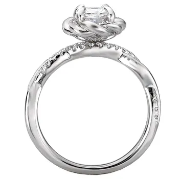 *** Lab Grown Diamond *** Halo Semi-Mount Diamond Ring 119207-RD100KLG