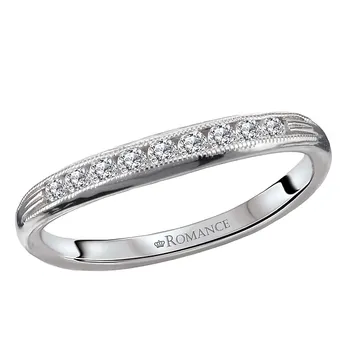 Curved Front Diamond Wedding Band 160268-W