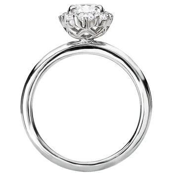 Halo Diamond Semi-Mount Engagement Ring 160118-OV100
