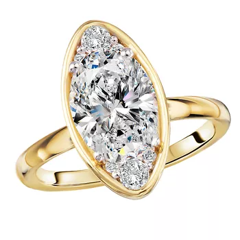 Moval-Shape, Oval Diamond Semi-Mount Engagement Ring 160292-MO200Y