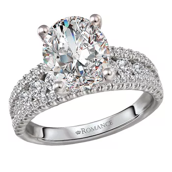 Split Row Lab Grown Diamond Semi-Mount Engagement Ring 160267-OV300LG