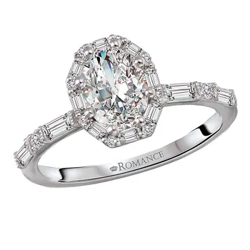 Diamond Semi-Mount Halo Engagment Ring 160179-OV100