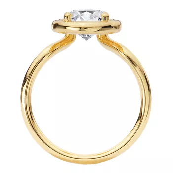 Horse Shoe Halo Semi-Mount Diamond Engagement Ring 160348-OV200Y