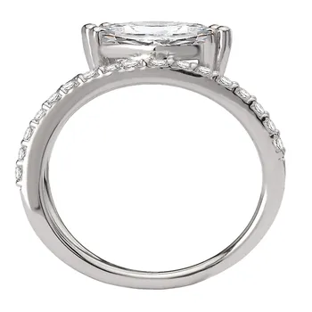 Semi-Mount Diamond Wave Shank Engagement Ring 160274-MQ100