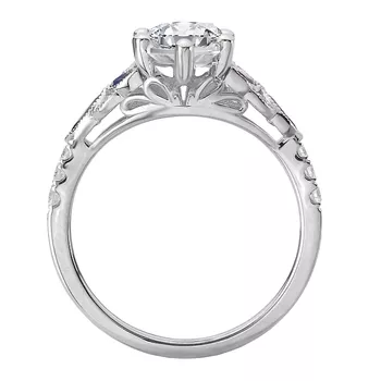 Semi-Mount Diamond and Sapphire Engagement Ring 160359-MQ200SPH