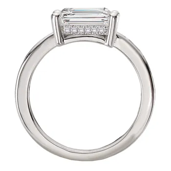 Hidden Basket Semi-Mount Diamond Engagement Ring 160286-EM200