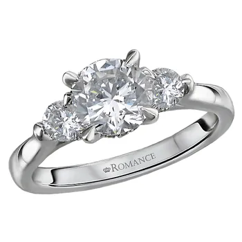 *** Lab Grown Diamond *** 3-Stone Semi-Mount Diamond Ring 160164-RD100LG