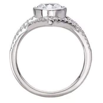 Diamond Split V-Curved Semi-Mount Diamond Ring 160311-OV200