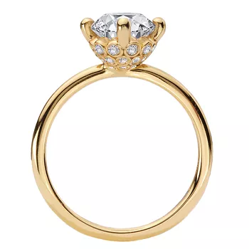 Bezel Set Diamond Gallery Semi-Mount Diamond Engagement Ring 160367-OV200Y