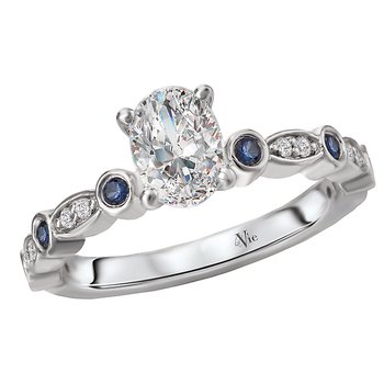 Diamond and Sapphire Semi Mount Ring 115475-OV075