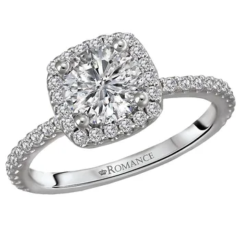 *** Lab Grown Diamond *** Halo Semi-Mount Diamond Ring 119176-CR100KLG