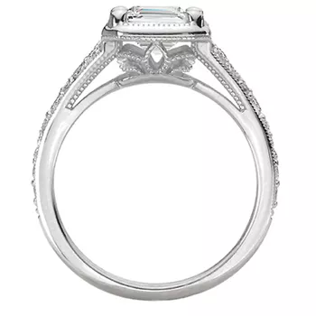 Diamond Semi-Mount Engagement Ring with Milgrain Detail 160306-EM200