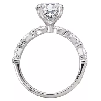 Three Row Semi-Mount Lab Grown Diamond Engagement Ring 160266-RD200LG