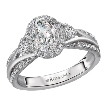 *** Lab Grown Diamond *** Halo Semi-Mount Diamond Ring 119253-OV100KLG