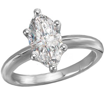 Solitaire Semi-Mount Diamond Engagement Ring 114006-MQ150WS