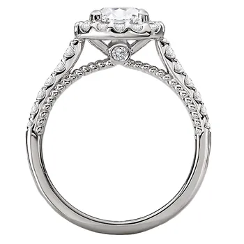 Diamond Halo Semi-Mount Engagement Ring 160186-RD100