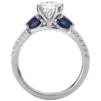 Sapphire and Diamond Semi-Mount Ring 160041-RD100
