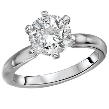 Solitaire Semi-Mount Diamond Ring 114001-6RD125WS