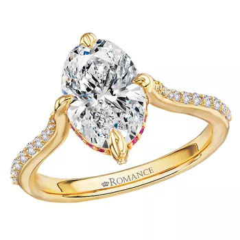 Ruby and Diamond Accented Semi-Mount Engagement Ring 160372-OV200Y