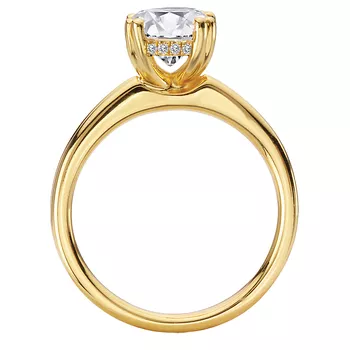 Double Ring Band and Double Prong Diamond Engagement Rin 160308-OV200Y